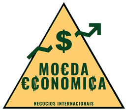Logotipo Moeda Econômica Negócios Internacionais